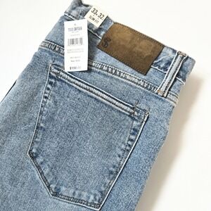 Todd Snyder Mens 33x32 Slim Fit Stretch Destroyed Jean Medium Indigo Blue Denim